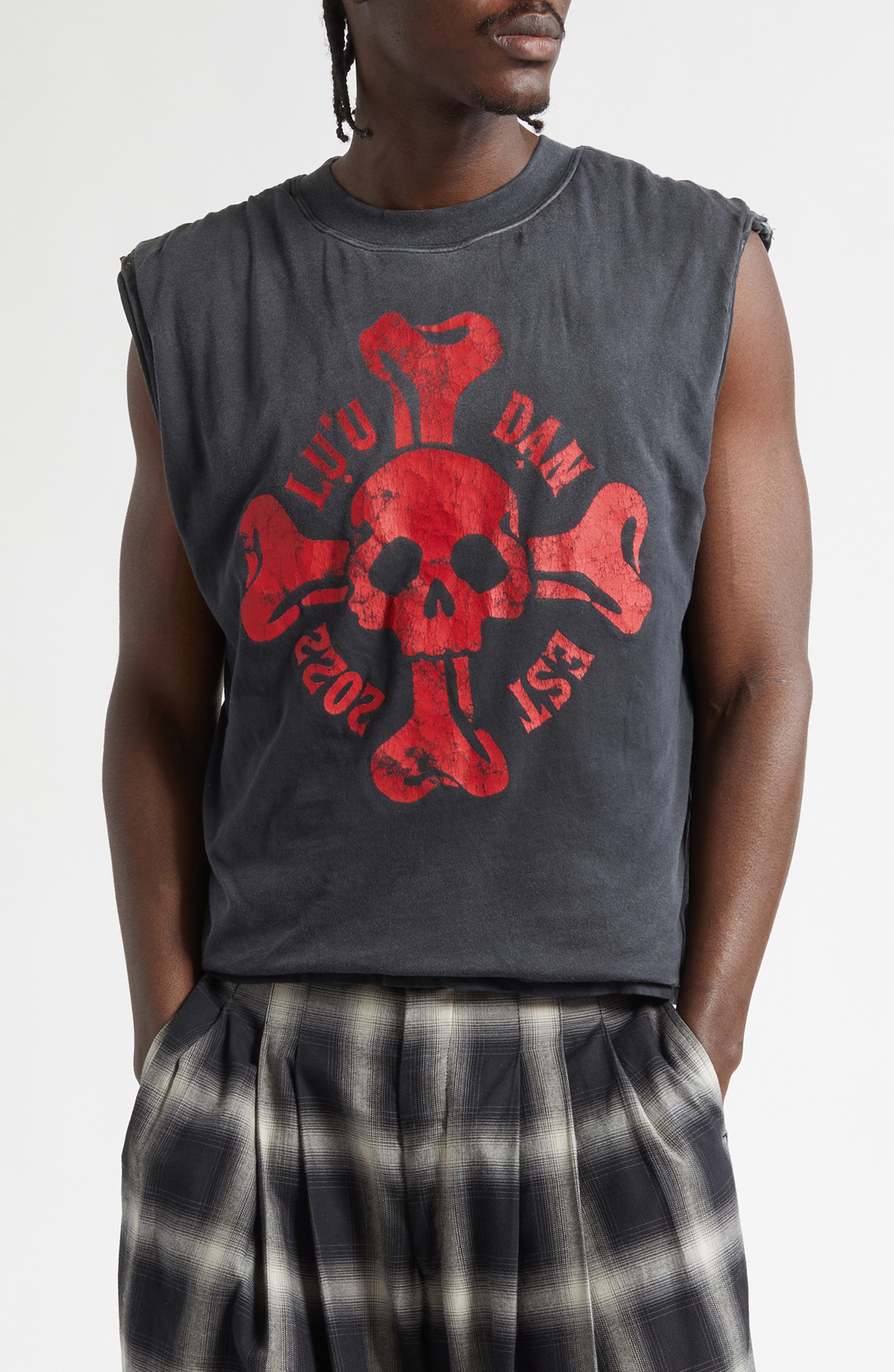 Wadded Cotton Graphic Muscle Tee