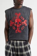 LU'U DAN Wadded Cotton Graphic Muscle Tee