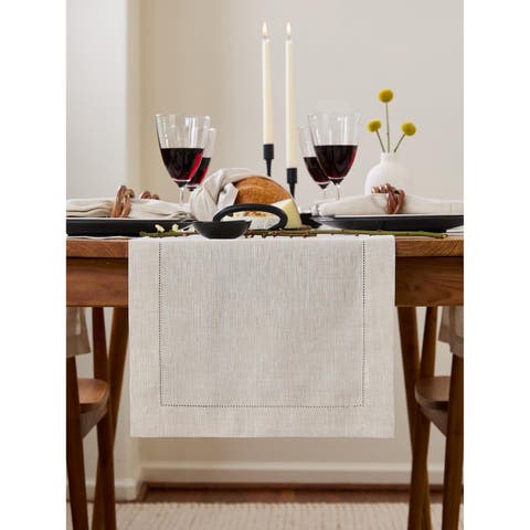 Linen Table Runner - Classic Hemstitch