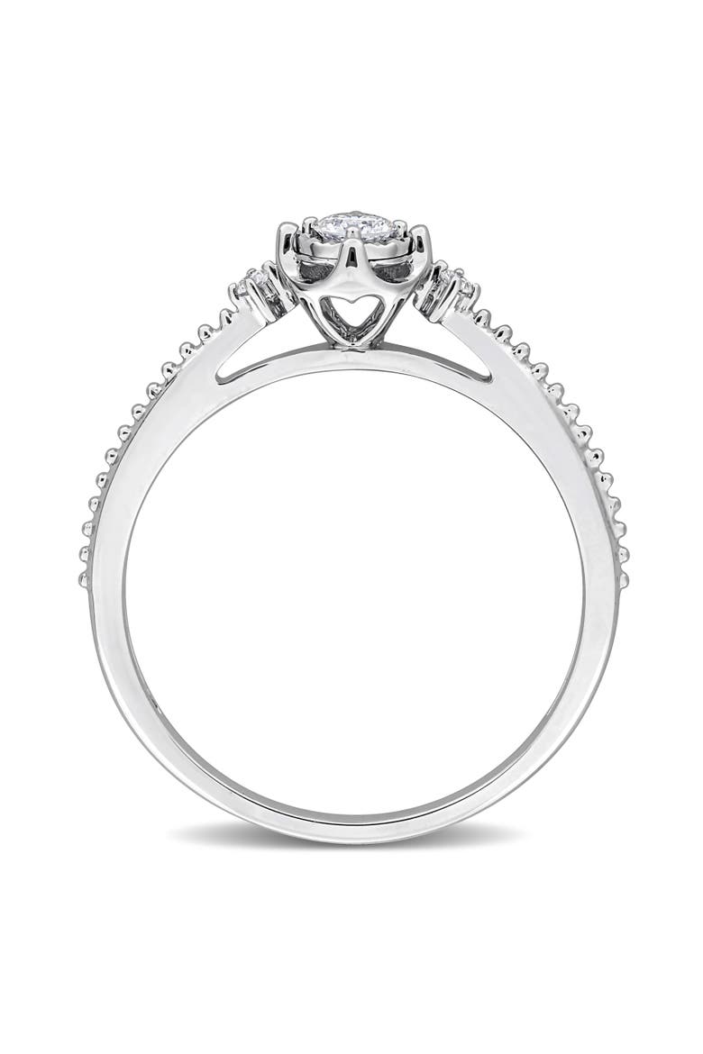 Lab-Grown Diamond 3-Stone Engagement Ring 14k, Alternate, color, White Gold