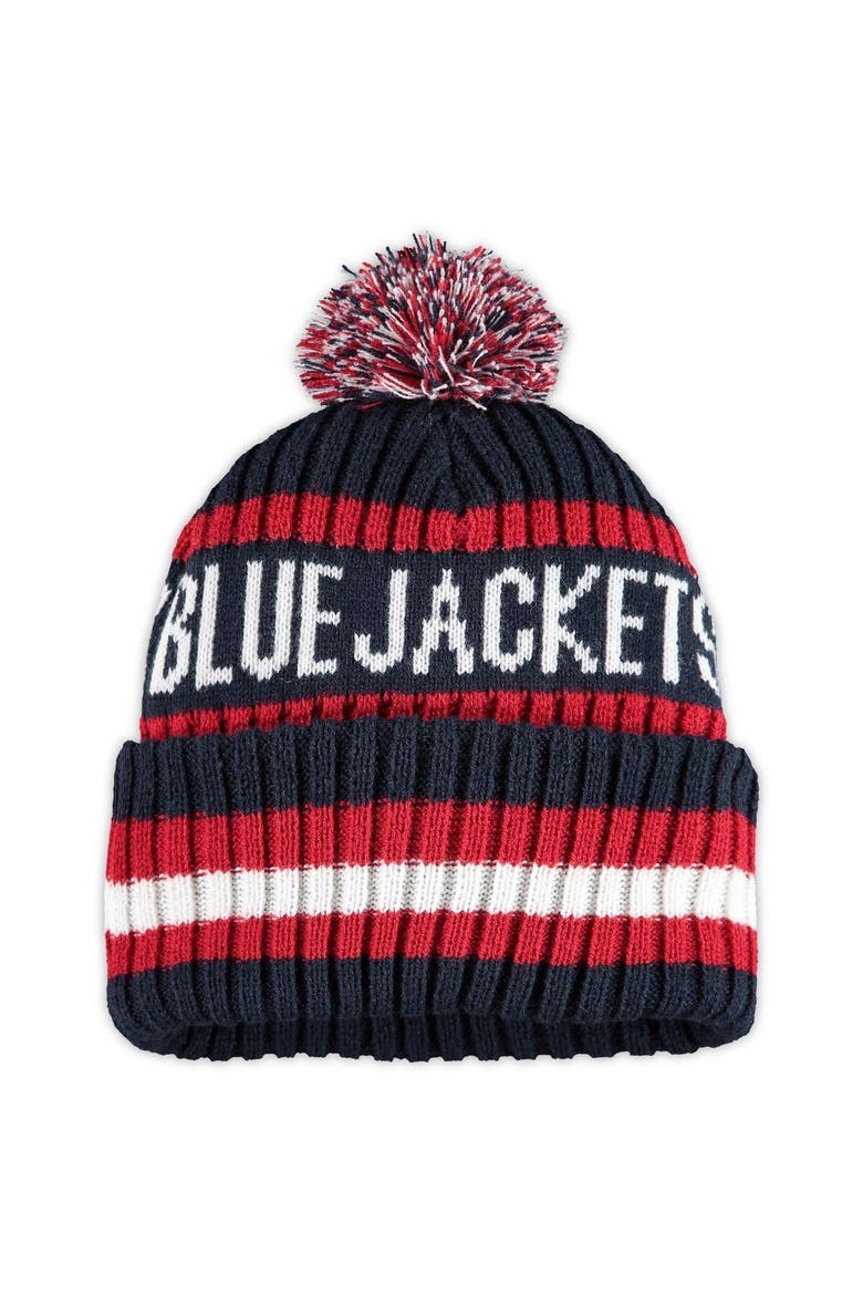 Men's '47 Navy Columbus Blue Jackets Bering Cuffed Knit Hat with Pom, Main, color, NAVY