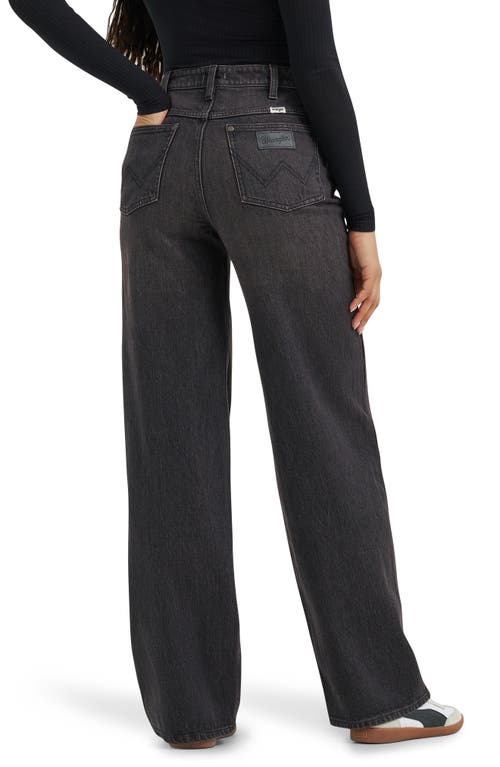 Wrangler High Waist Loose Straight Leg Jeans In Black
