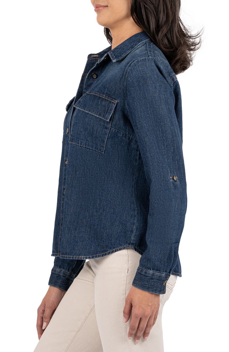 KUT from the Kloth Analeah Denim Button-Up Shirt, Alternate, color, 