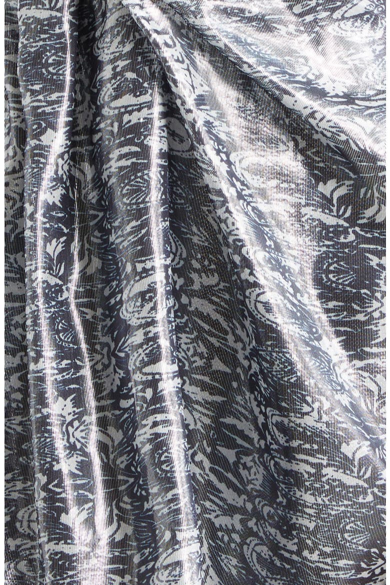 Rhonda Metallic Abstract Print Strapless Silk Cocktail Dress, Alternate, color, NAVY LUREX