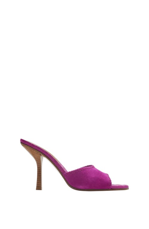 Burberry Suede Cabana Mules In Urchin