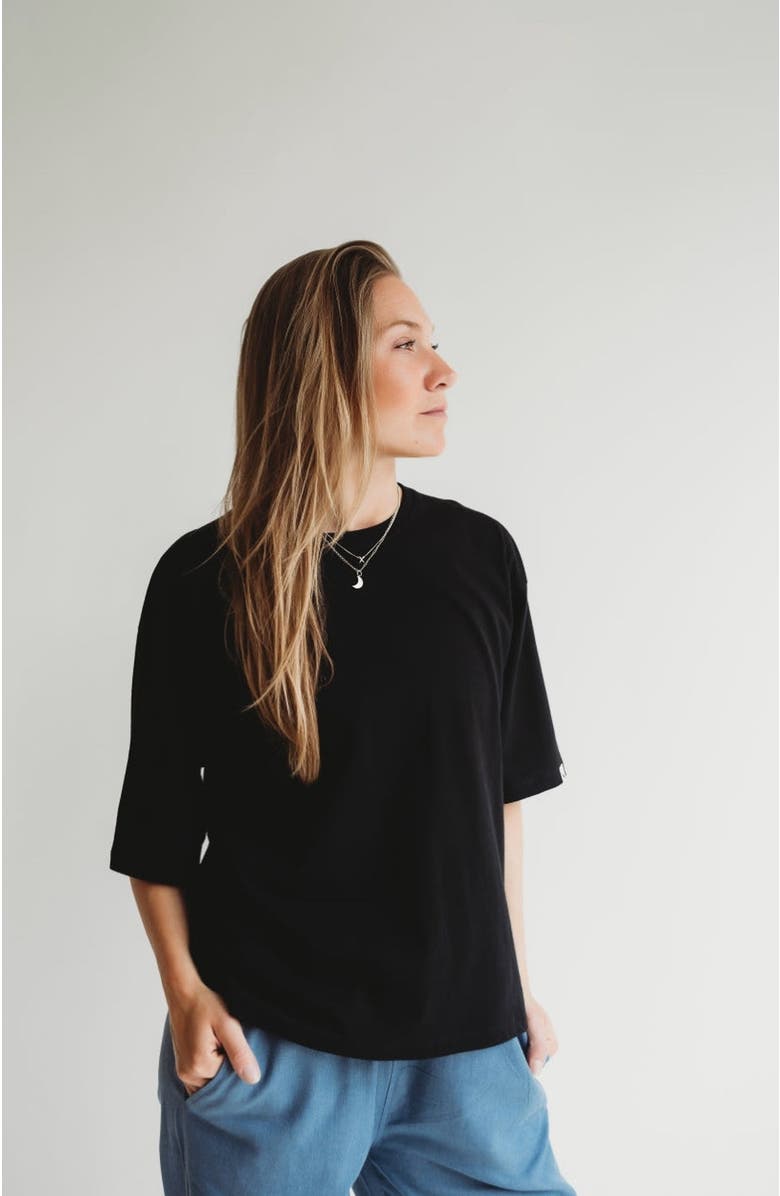 Turtledove London Organic Cotton Elsie Oversized T-Shirt, Alternate, color, Black