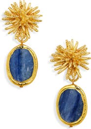 Karine Sultan Kyanite Starburst Clip-On Drop Earrings