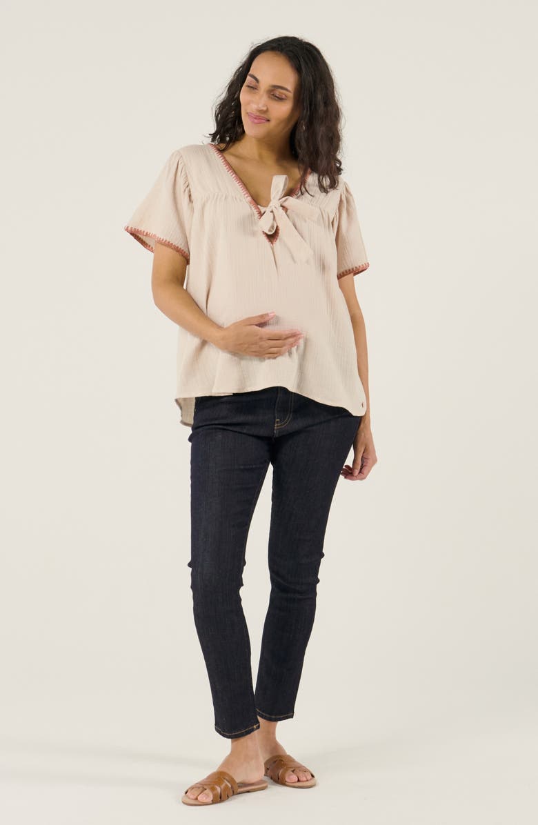 Cache Coeur Maternity and Nursing Blouse Soraya, Alternate, color, Beige
