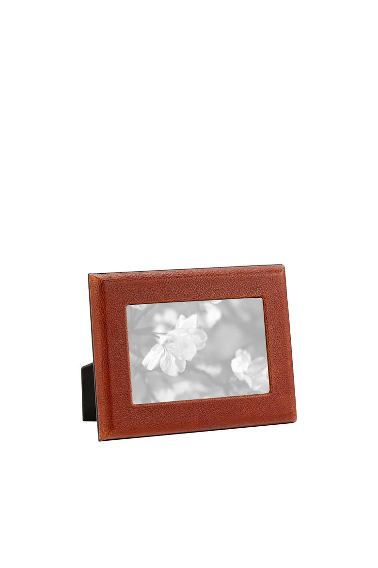 4" x 6"  Leather Studio Frame, Alternate, color, Cognac