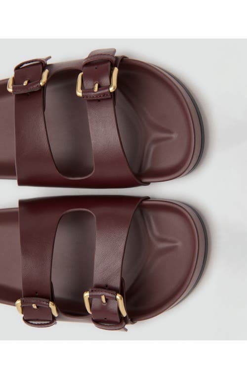 Mango Two-strap Sandal In Burgundy