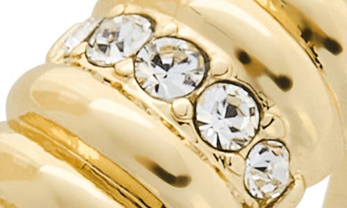 Covet Crystal Textured Band In Gold