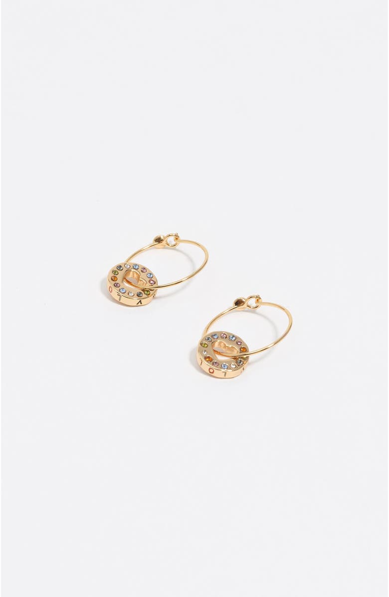Bimba y Lola Crystal Logo Hoop Earrings, Alternate, color, 