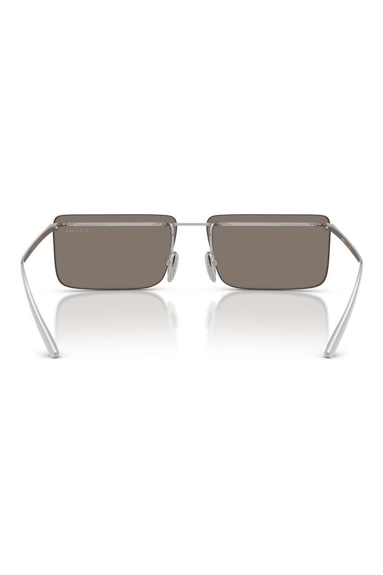 60mm Rectangular Sunglasses, Alternate, color, SILVER / LIGHT GREY SILVER