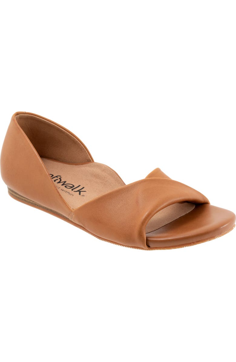 SoftWalk<sup>®</sup> Cypress Open Toe Flat, Main, color, Luggage