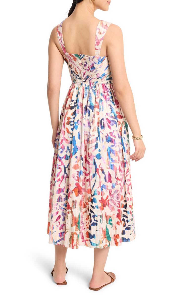 NIC+ZOE Sarah Color Wash Stretch Cotton Midi Sundress, Alternate, color, Pink Multi