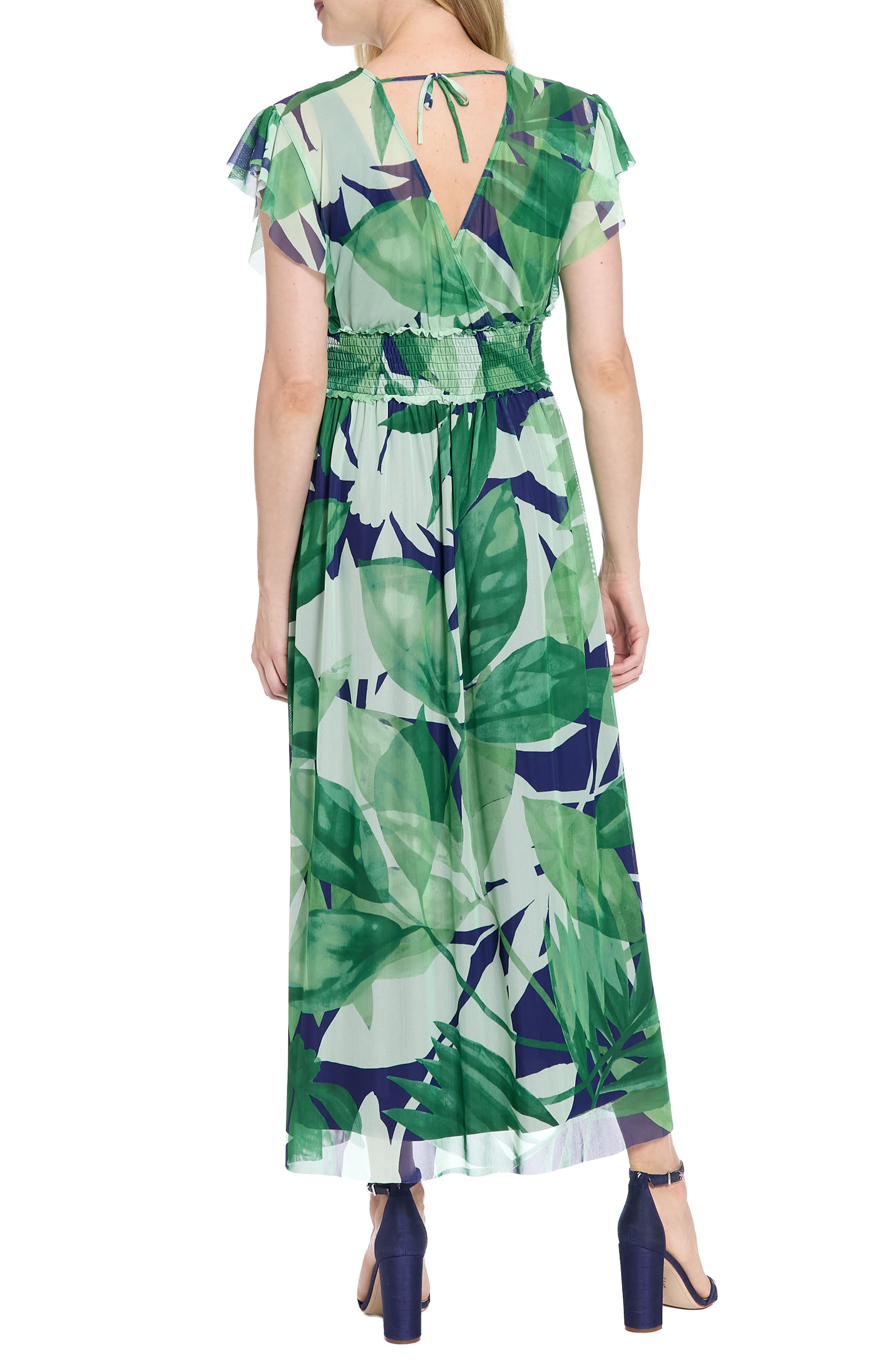 Cap Sleeve Mesh Maxi Dress - image 4