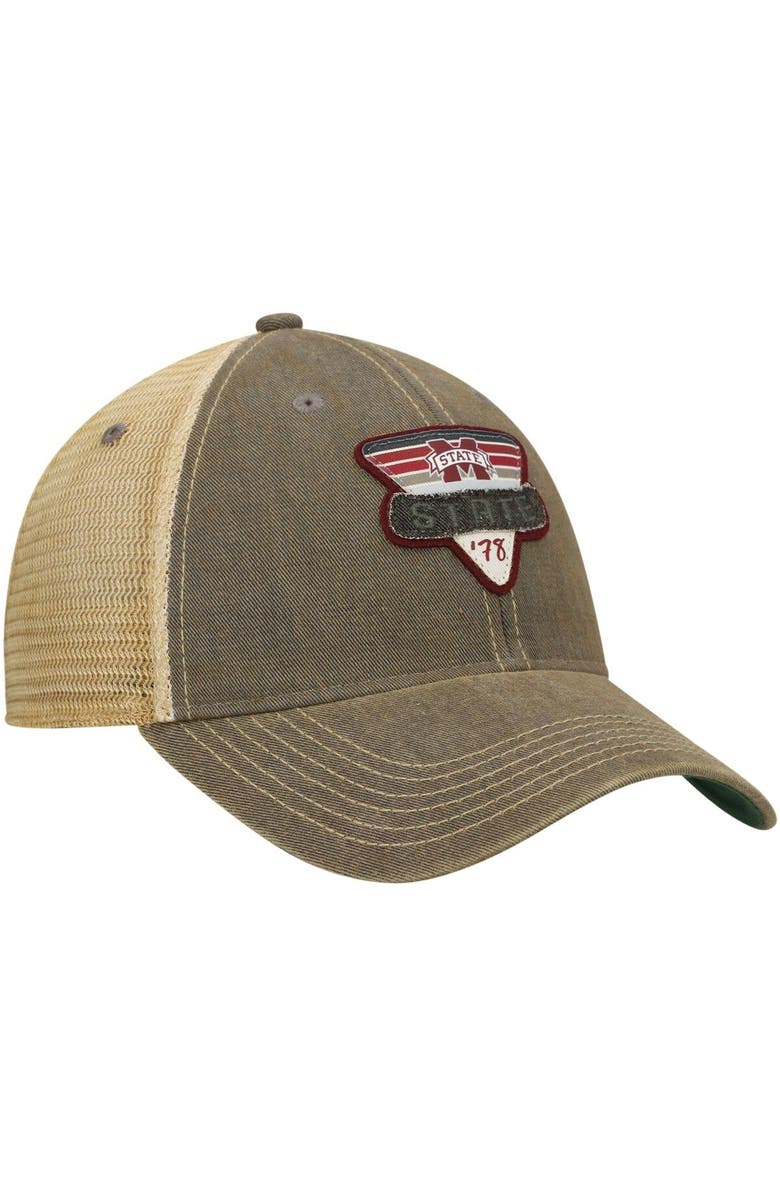 LEGACY ATHLETIC Men's Gray Mississippi State Bulldogs Legacy Point Old Favorite Trucker Snapback Hat, Alternate, color, Gray