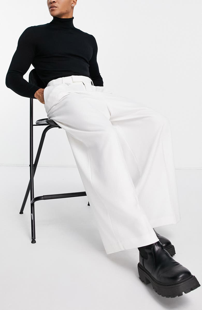 ASOS DESIGN Wide Leg Trousers, Alternate, color, 