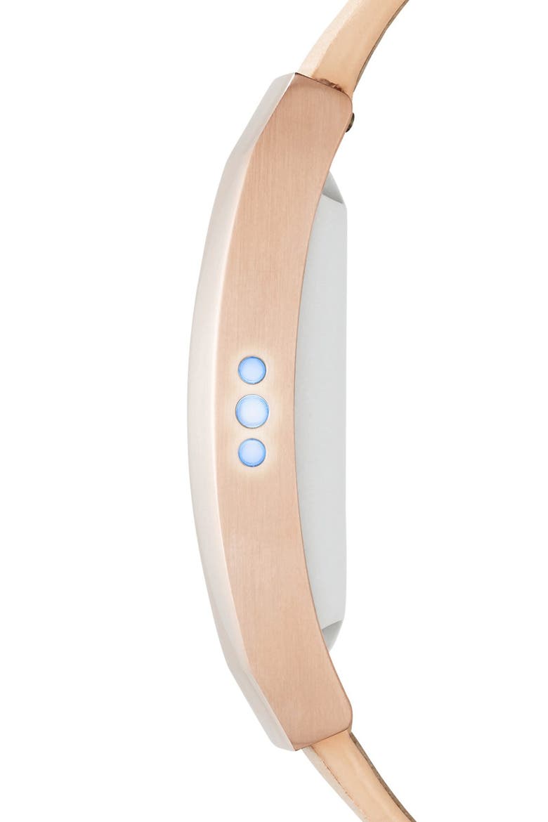 Fossil 'Fossil Q - Dreamer' Leather Strap Smart Bracelet, 18mm, Alternate, color, SAND