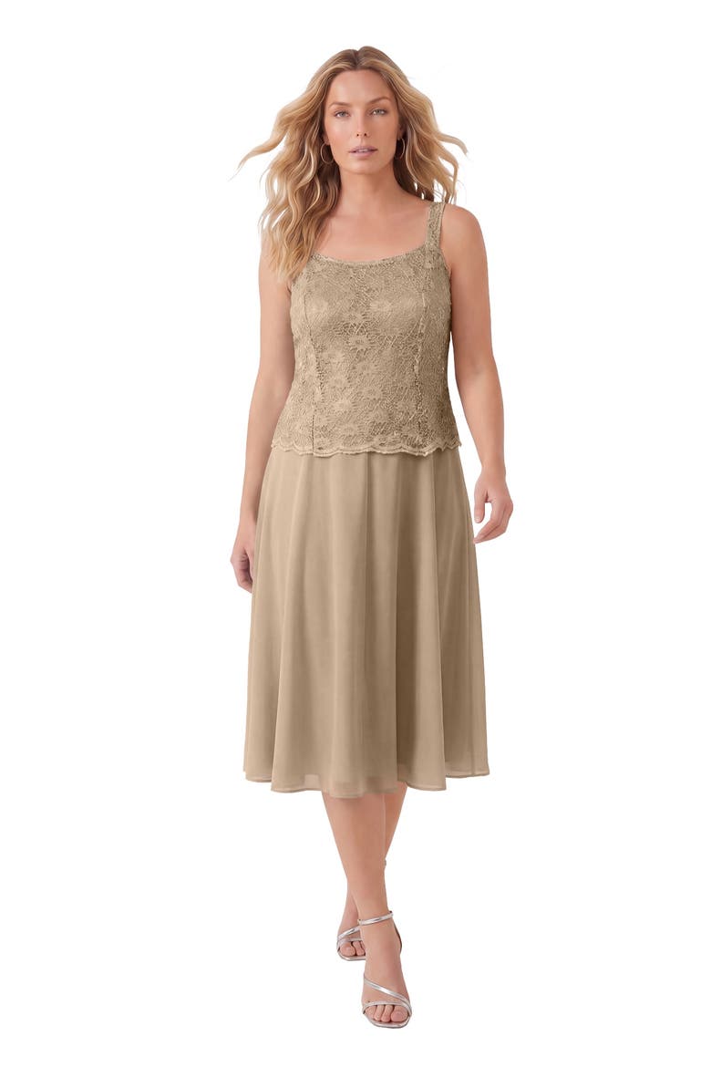 Glitter & Lace Jacket Dress Set, Main, color, SPARKLING CHAMPAGNE