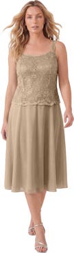 Roaman's Glitter & Lace Jacket Dress Set