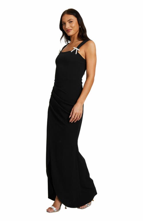 Quiz Corset Detail Wrap Maxi Dress In Black
