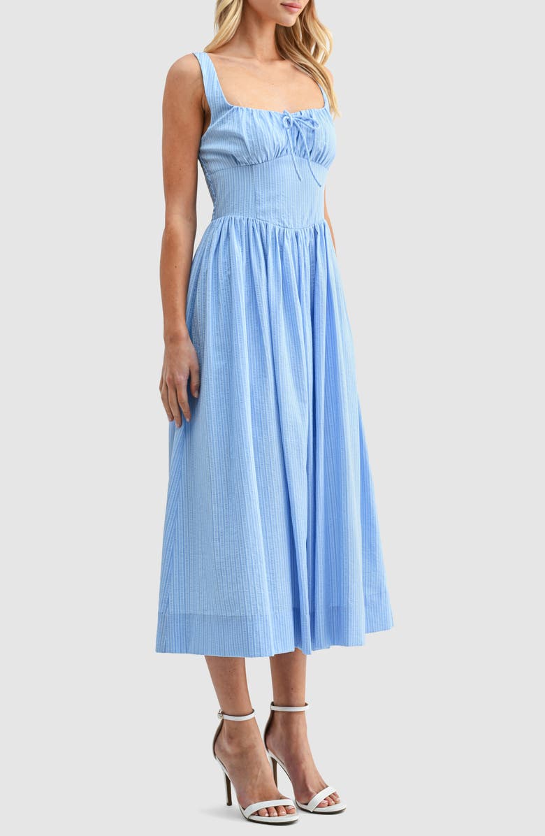 Lush Stripe Print Sundress, Alternate, color, Light Blue Stripe