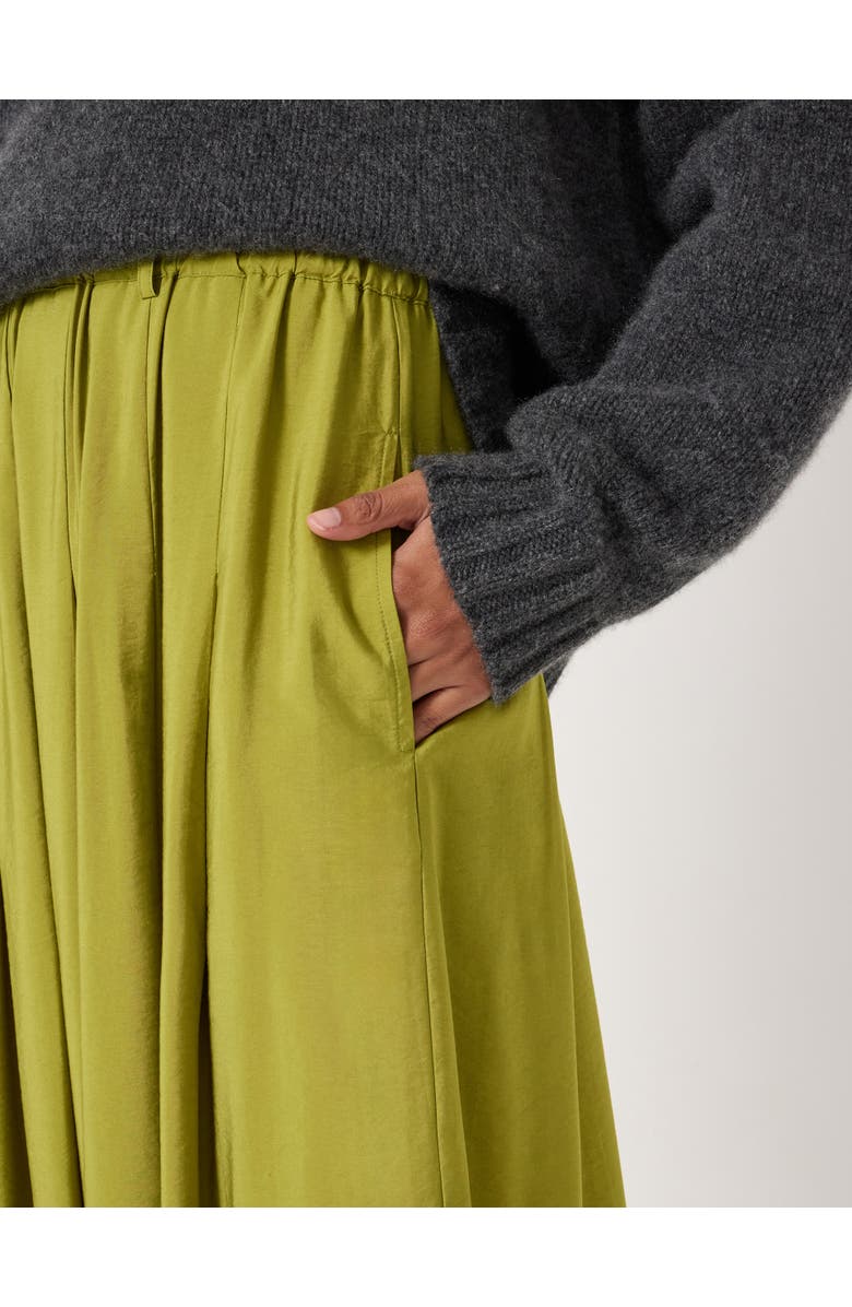 Hush Ivy Pleated Air Flow Midi Skirt, Alternate, color, Olive Green