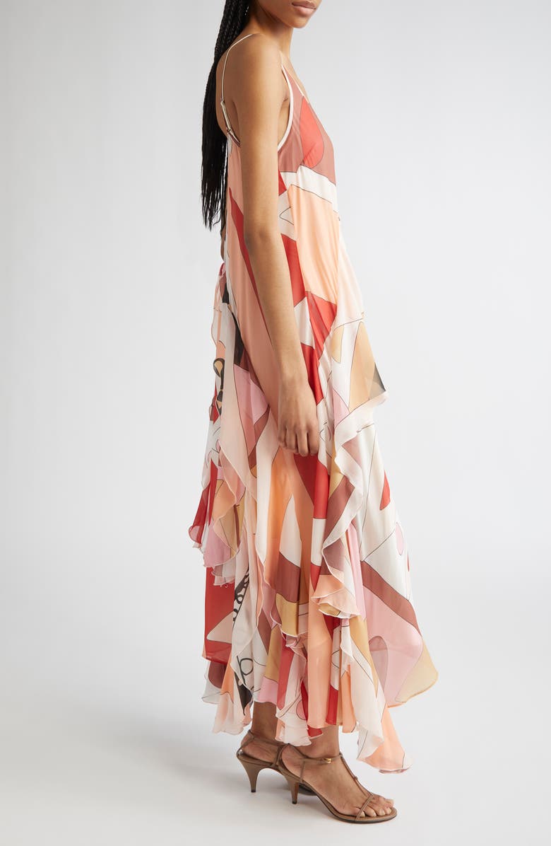 Reiss Sasha Ruffle Maxi Dress, Alternate, color, Cream/ Red Multi