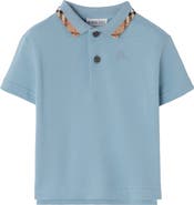 Burberry Check Collar Cotton Polo Shirt