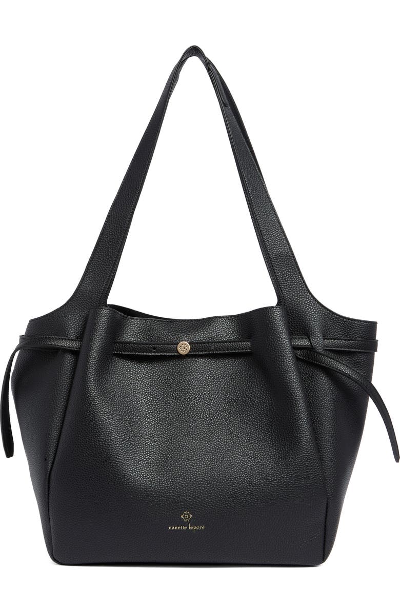Nanette Lepore Laurel Belted Shoulder Bag, Main, color, Black