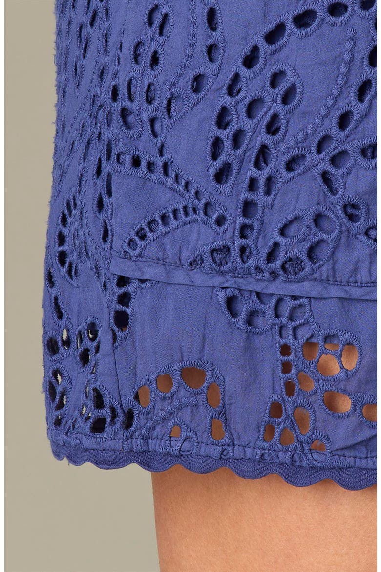 Skyrise Cotton Eyelet Glider Shorts, Alternate, color, BLUE MARINA