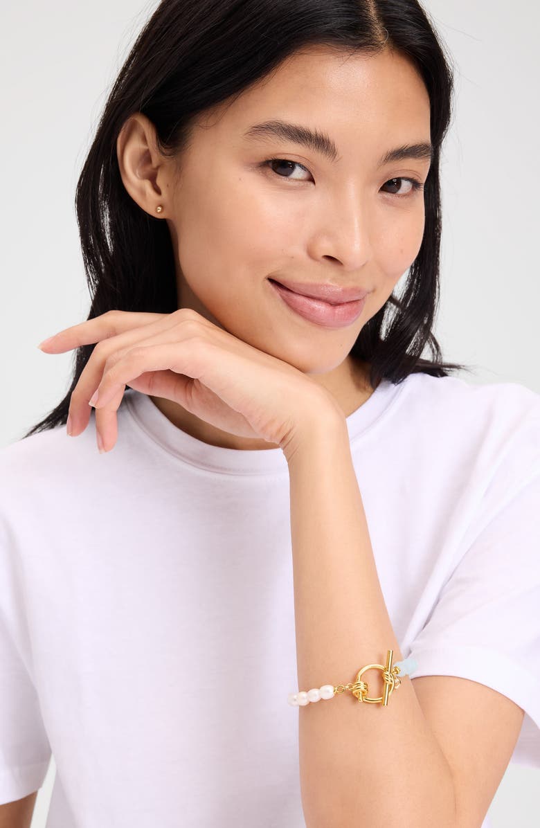 Kate Spade New York ropes & knots toggle bracelet, Alternate, color, Cream/Blue