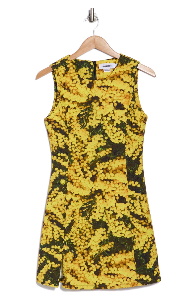 Desigual Print Fit & Flare Minidress, Alternate, color, Yellow