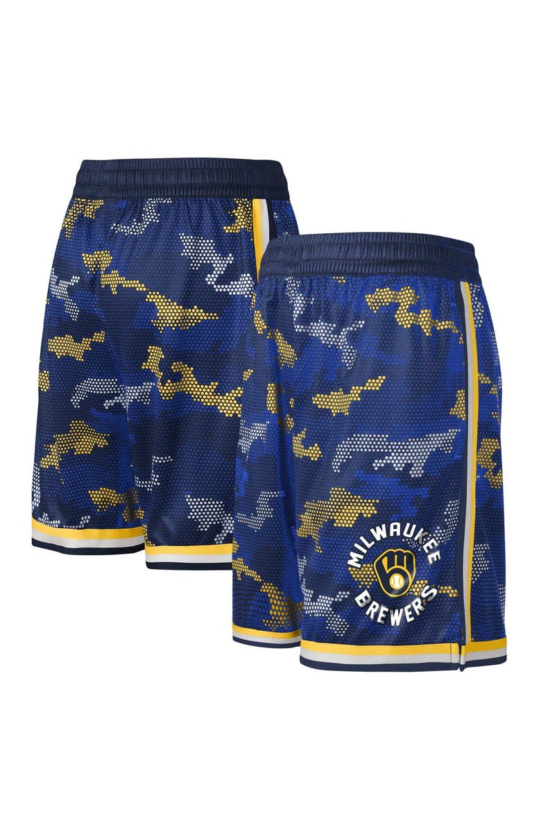 Outerstuff Youth Fanatics Branded Navy Milwaukee Brewers Tech Runner Shorts, Main, color,