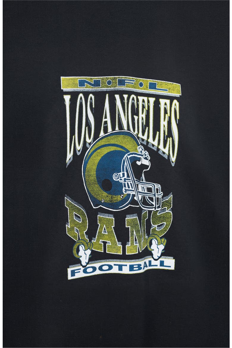 Los Angeles Rams Cotton Blend Crewneck Sweatshirt, Alternate, color, BLACK