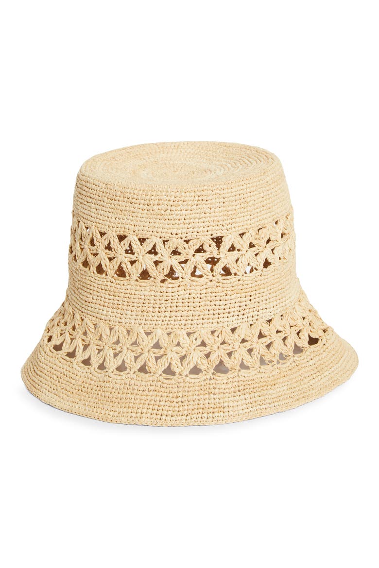 Raffia Bucket Hat, Alternate, color, NATURAL
