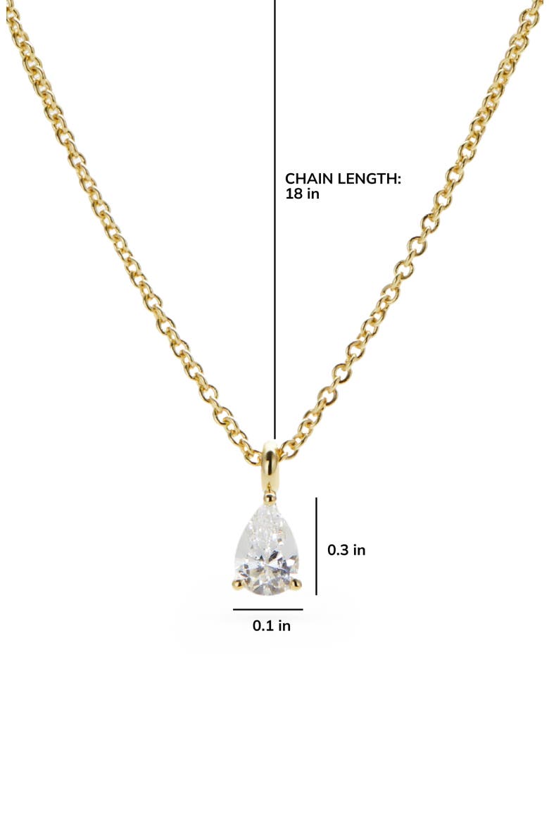 Delicate Solitaire Pendant - Elise Pendant, Alternate, color, Gold