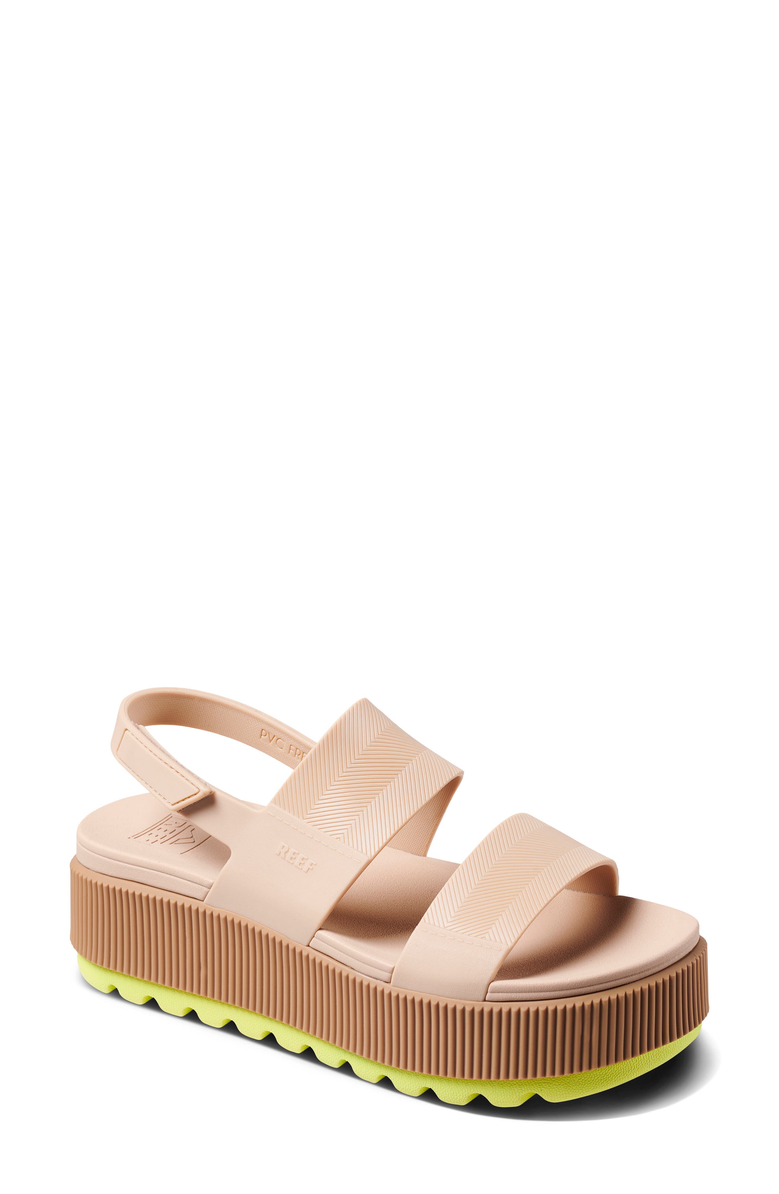 Water Vista Platform Slingback Sandal, Main, color, SAND LIME