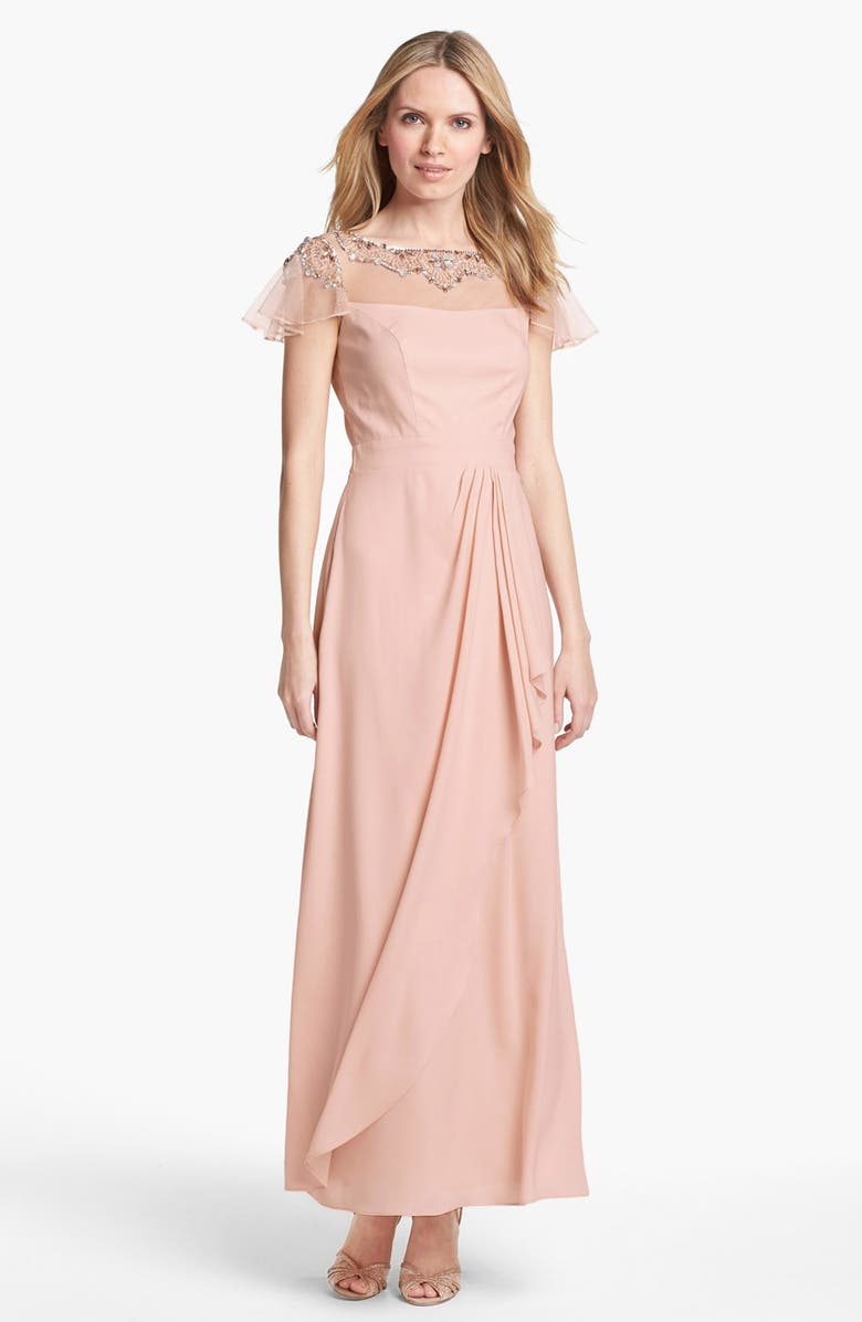 Patra Embellished  Faux Wrap Gown, Main, color, 