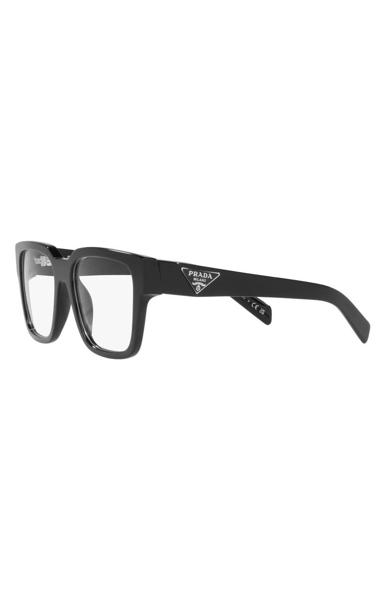 Prada 54mm Square Optical Glasses, Alternate, color, Black