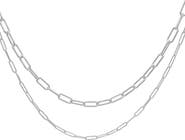 Adornia 14K Gold Plated 3mm & 4mm Paperclip Chain Necklace Set