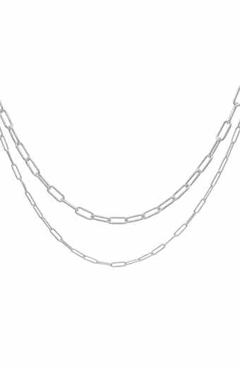 Adornia 14K Gold Plated 3mm & 4mm Paperclip Chain Necklace Set