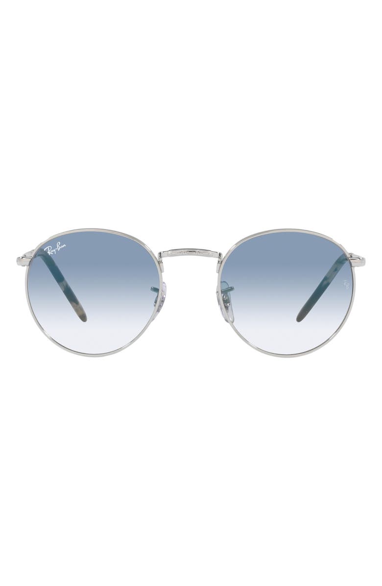 Ray-Ban New Round 50mm Phantos Sunglasses, Main, color, Silver