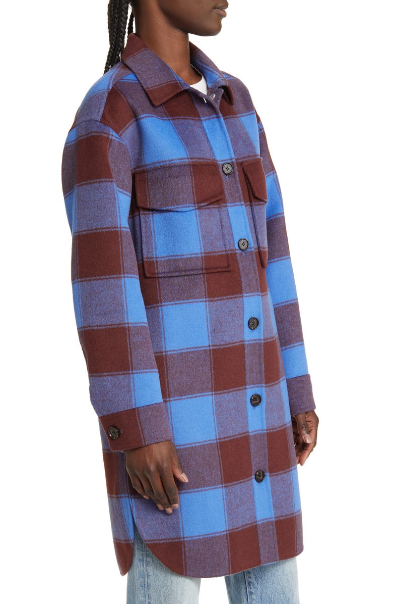 Rails Jaro Buffalo Plaid Wool Blend Coat, Alternate, color, Cobalt Chocolate