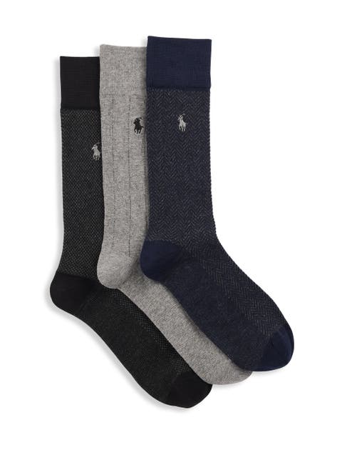 Big & Tall 3-pk Dotted Crew Socks