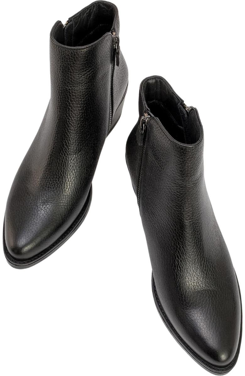 Forever & Always Shoes Jayer Leather Double-Zip Block Heel Boot, Alternate, color, Black Leather