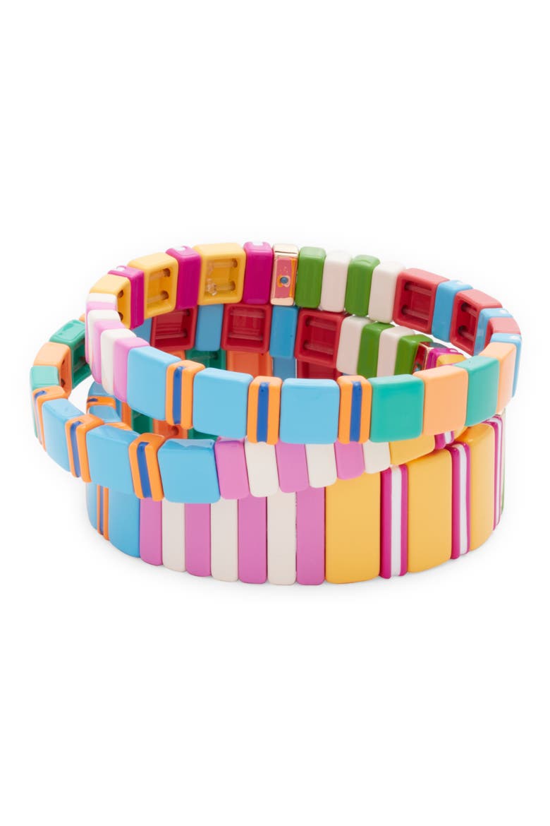 Feeling Groovy Set of 3 Bracelets, Main, color, BLUE MULTI
