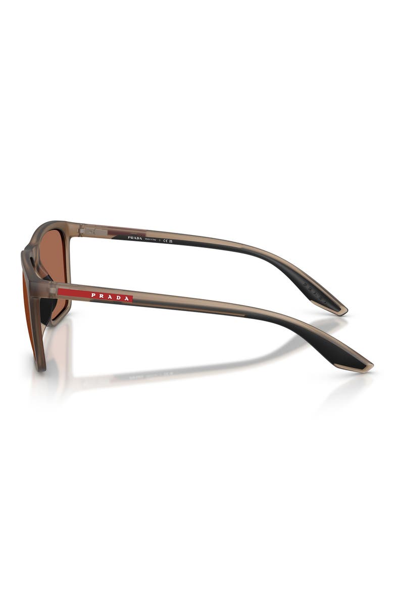 56mm Pillow Sunglasses, Alternate, color, BROWN FROSTED / BROWN TUNING