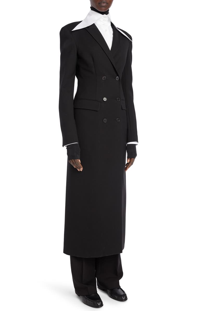 The Row Evy Double Breasted Wool & Mohair Long Coat, Alternate, color, 